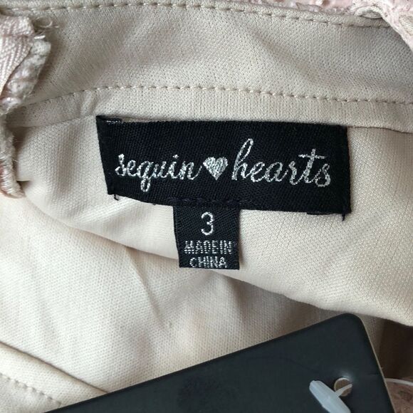 Sequin Hearts Pink Mini Dress Size 3 - Picture 8 of 13